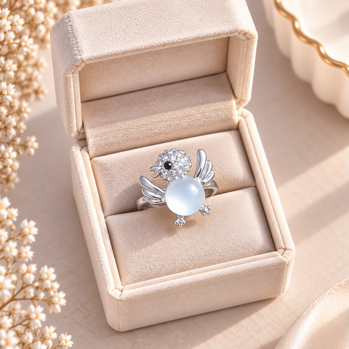 Ivory Glow Ring-12 (Silver)