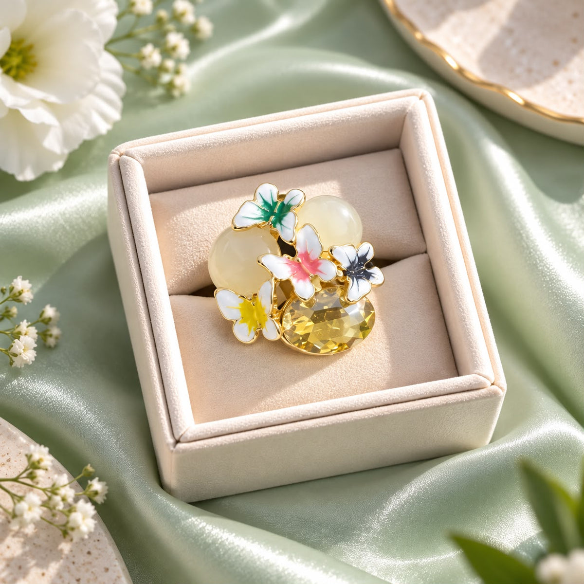 Butterfly Bloom Statement Ring (Golden)