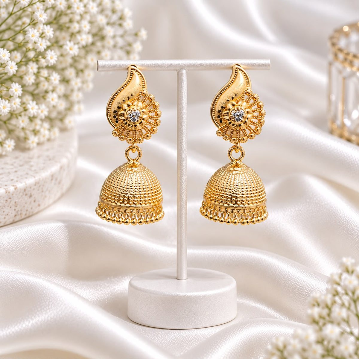 Zircon Jhumki-112 (Golden)