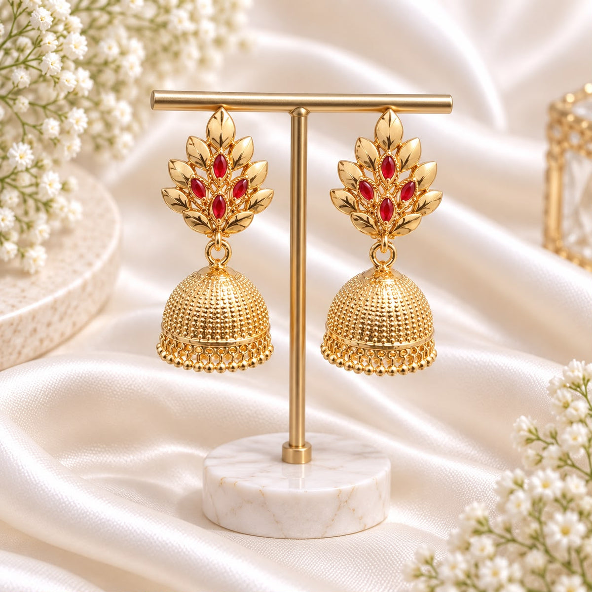 Zircon Jhumki-113 (Maroon)