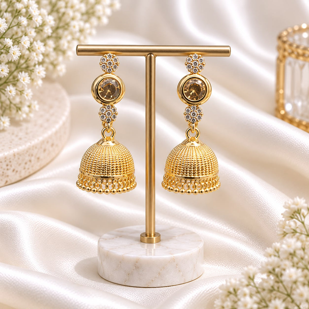Zircon Jhumki-114 (Golden)