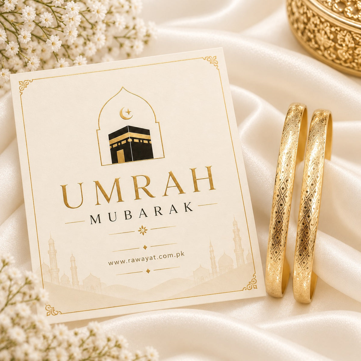Umrah Mubarak Gift Bangles-01 (Golden)