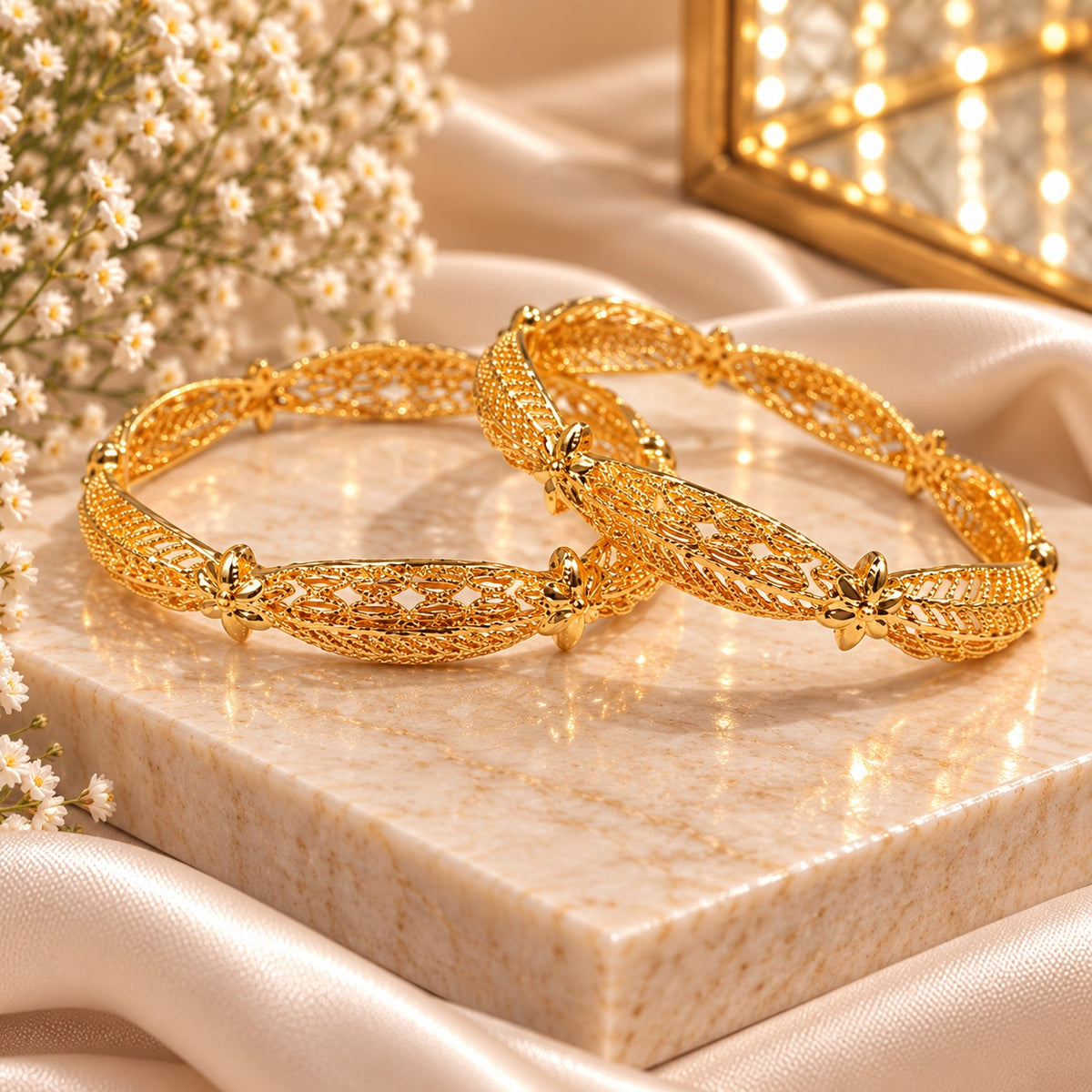 Gold Plated Kara Pair-62