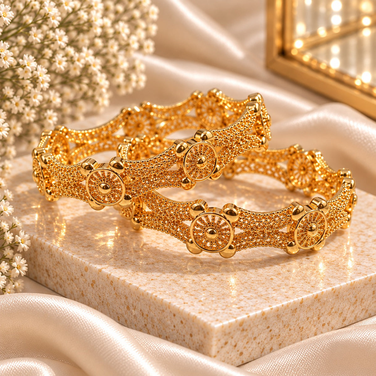Gold Plated Kara Pair-64