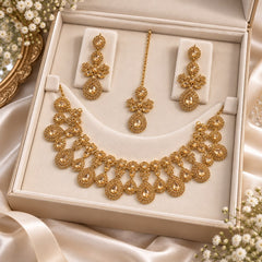 Zircon Necklace-55 (Golden)