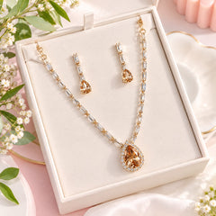 Zircon Necklace-65 (Golden)