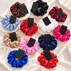 Silk Satin Scrunchies (Burgundy Red)