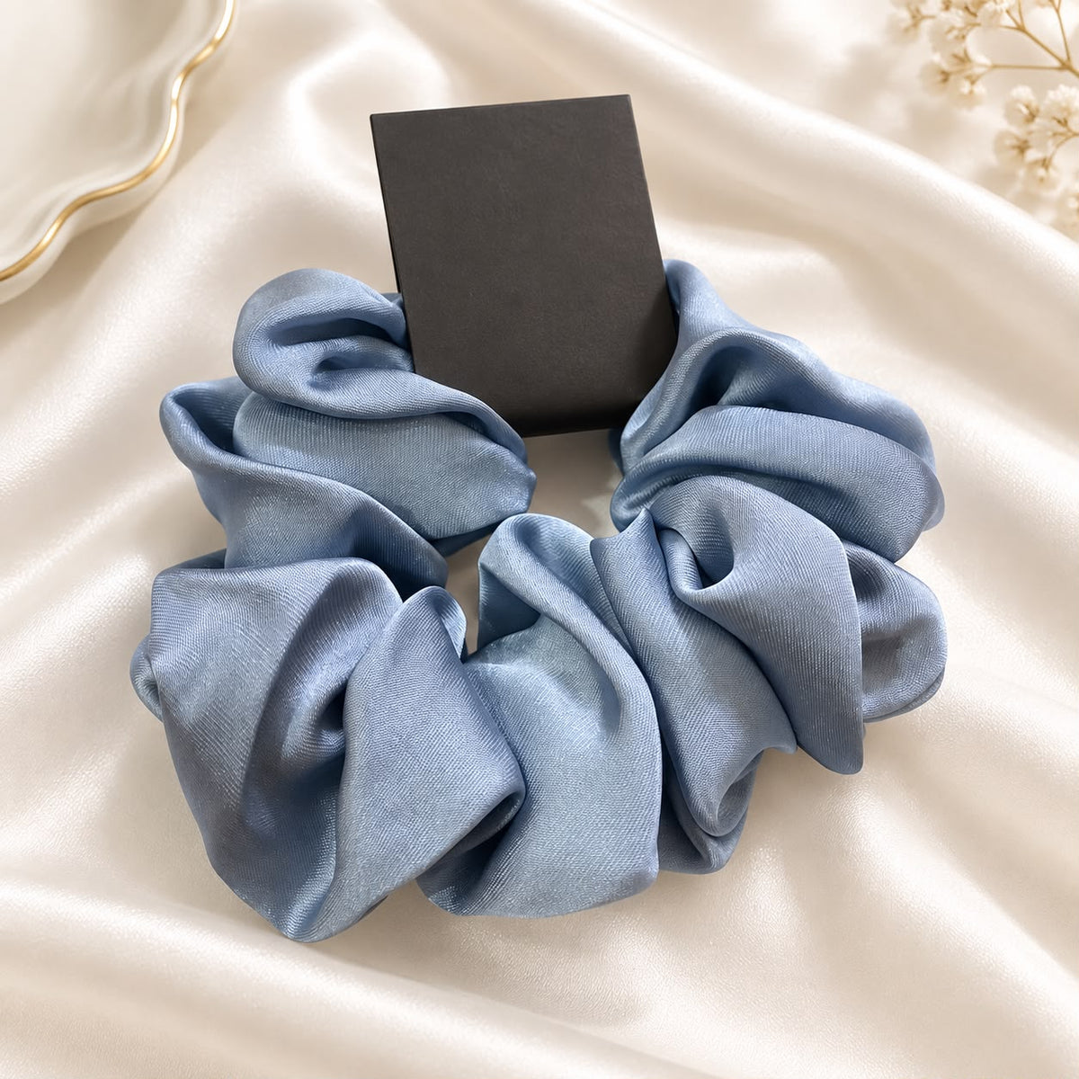 Silk Satin Scrunchies (Gray)