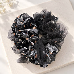 Printed Mesh Scrunchie (Black)