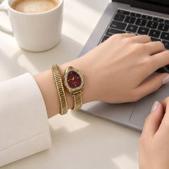 Snake Wrap Watch-02 (Maroon)