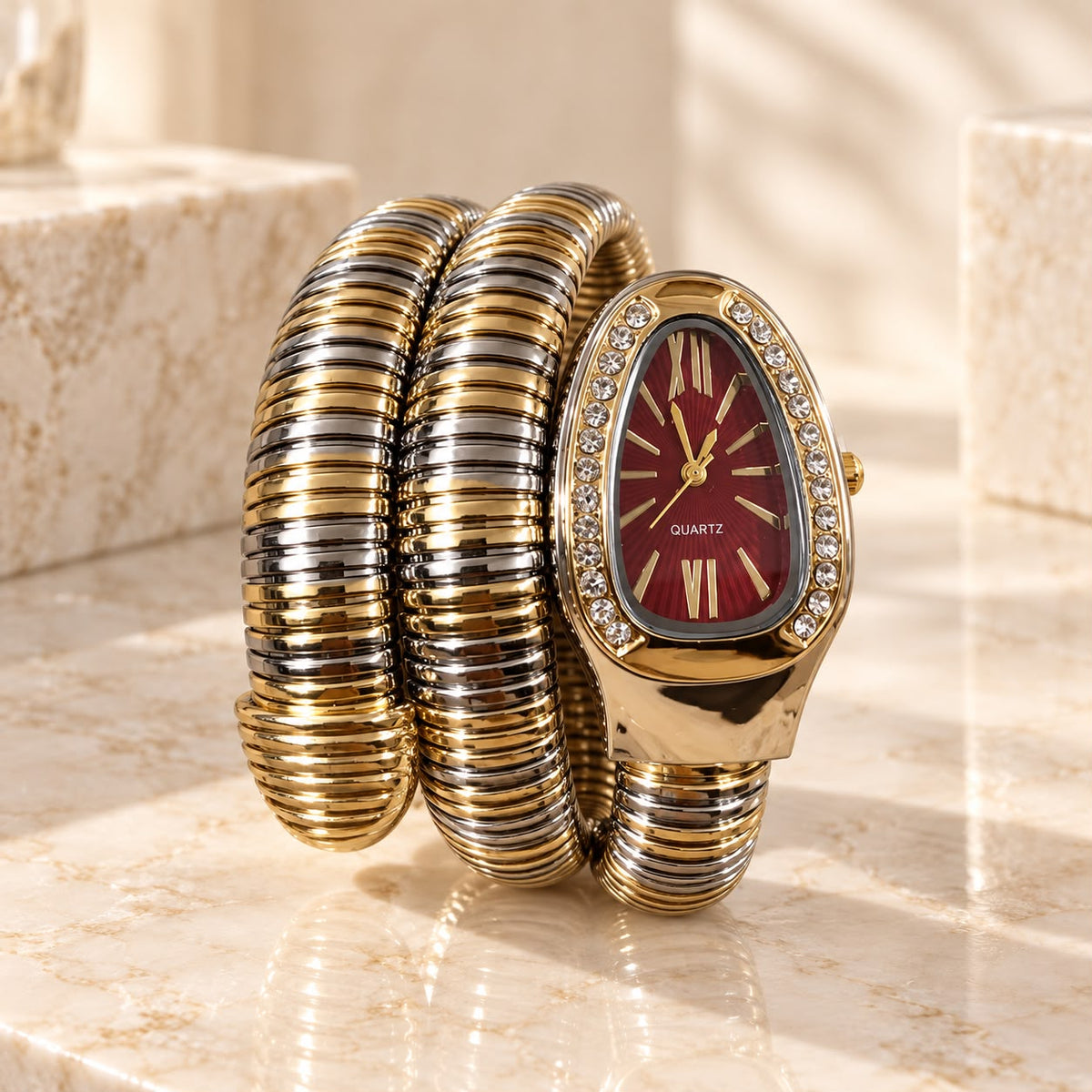 Snake Wrap Watch-03 (Maroon)