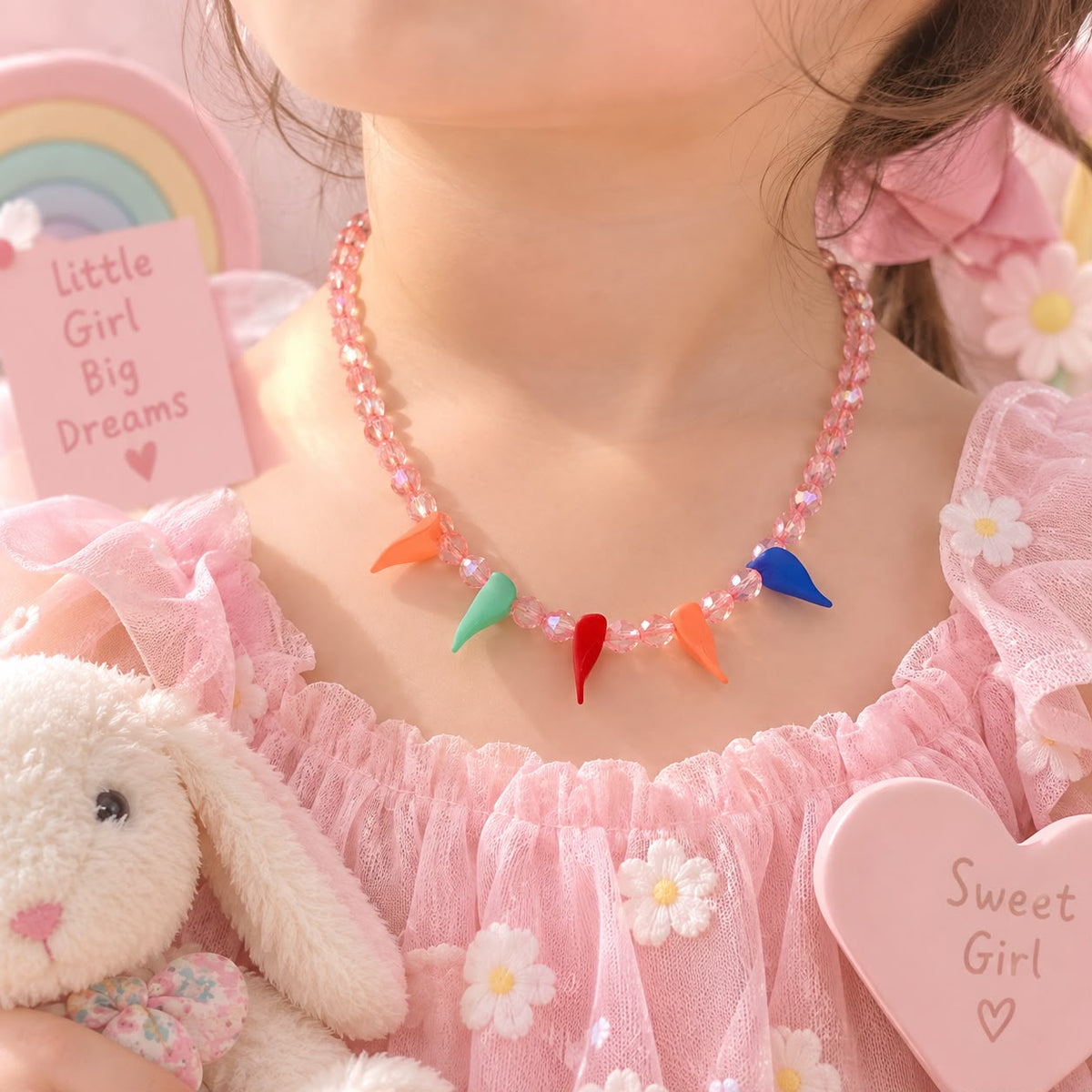 Kids Charm Necklace (Pink)