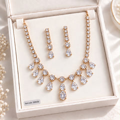 Zircon Necklace-69 (Golden/White)