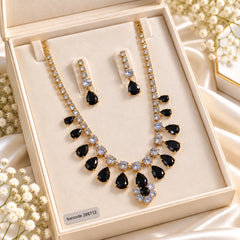 Zircon Necklace-70 (Golden/Black)