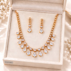 Zircon Necklace-68 (Golden/White)
