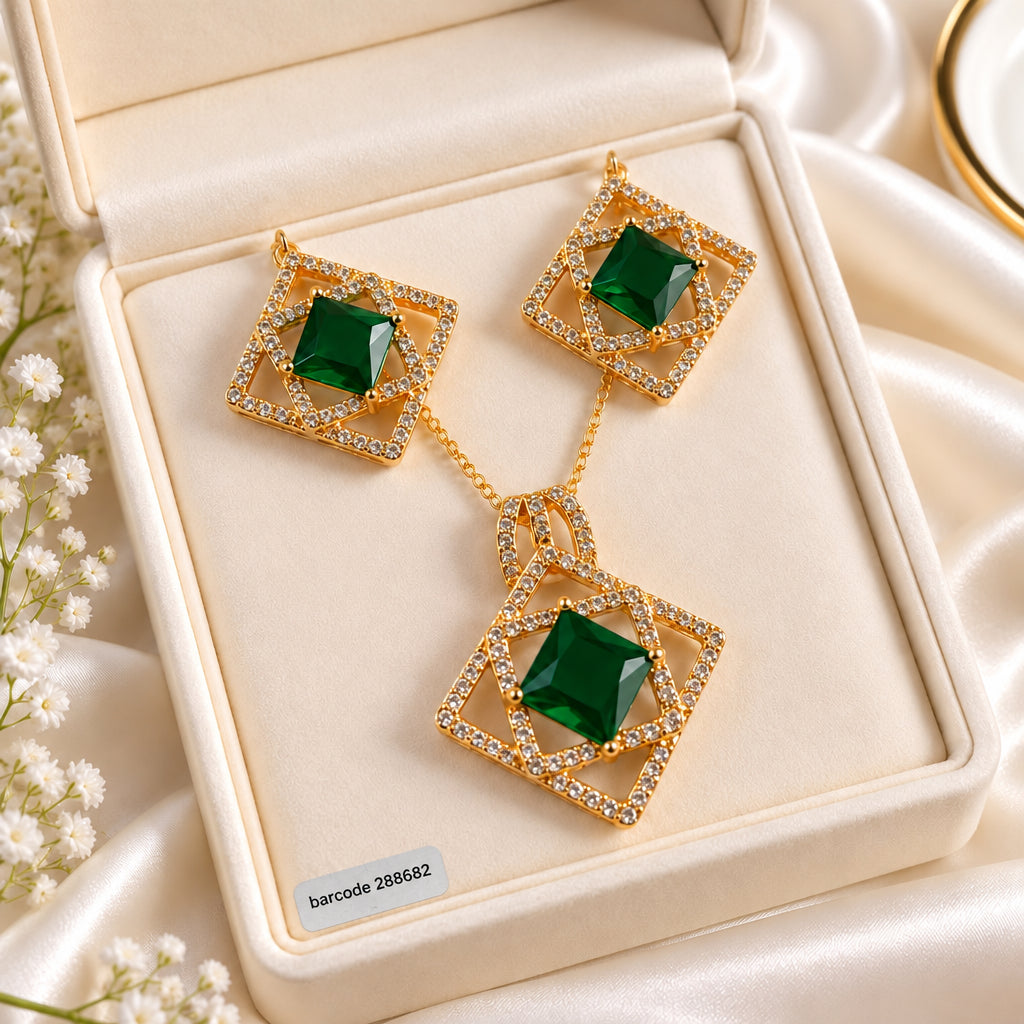 Zircon Locket Set-199 (Green)