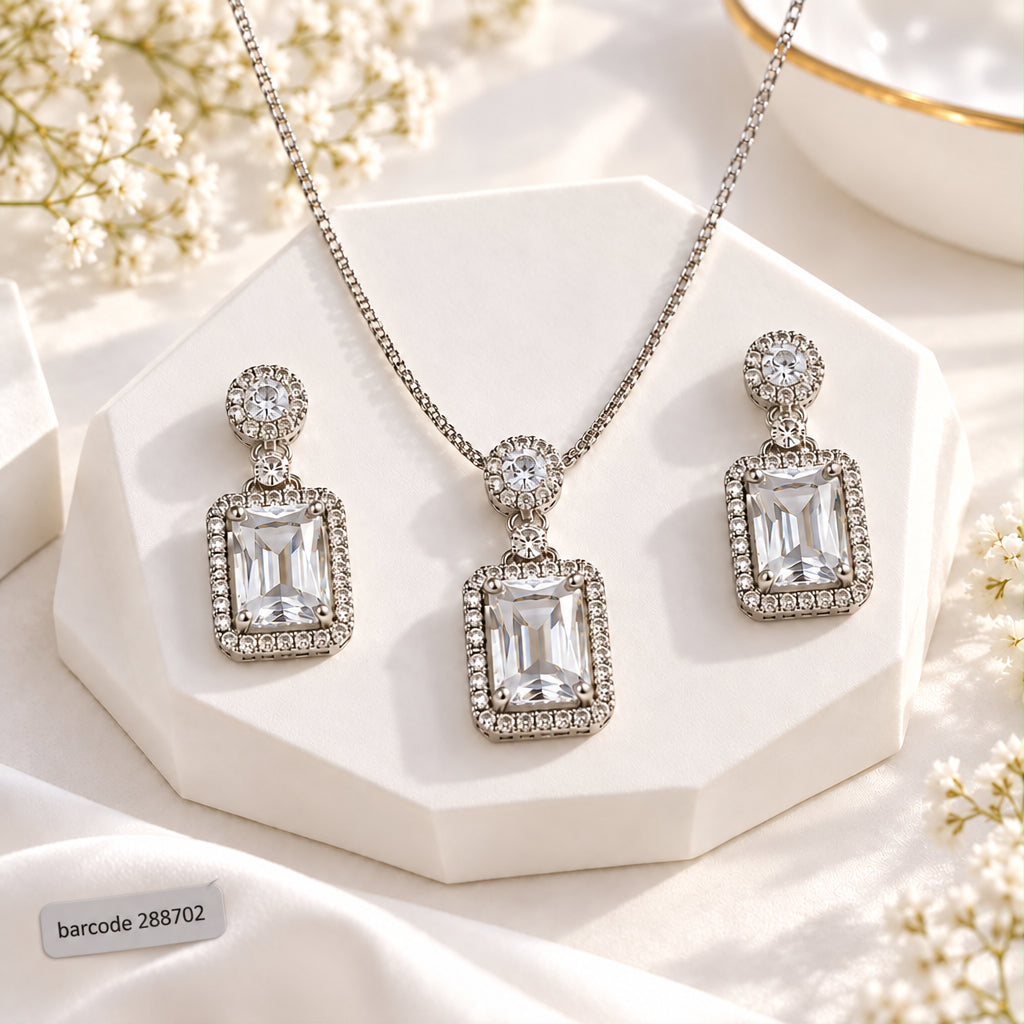 Zircon Locket Set-200 (Silver)