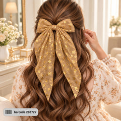 Floral Bow Hair Clip (champagne)