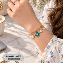 Stainless Steel Charm Bracelet-14 (Blue)