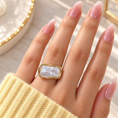 Baroque Pearl Ring-17 (Golden)