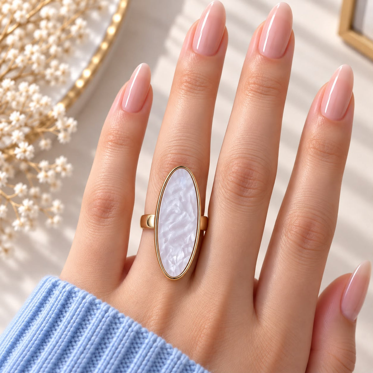 Elegant Statement Ring-03 (White)
