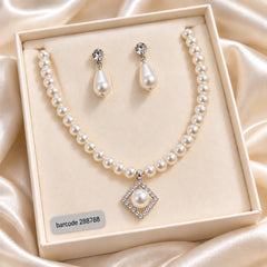 Pearl Necklace Set -21 (Silver)