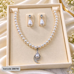 Pearl Necklace Set -22 (Silver)