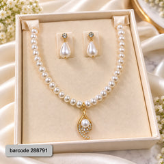 Pearl Necklace Set -22 (Golden)