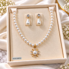 Pearl Necklace Set -23 (Golden)