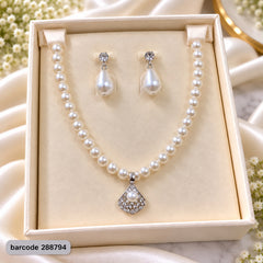 Pearl Necklace Set -24 (Silver)