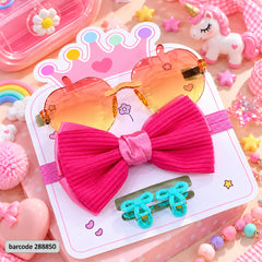 Cute Hair Accessories & Sunglesses (Pink)