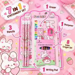Cute Bunny 7 in 1 Stationery Set