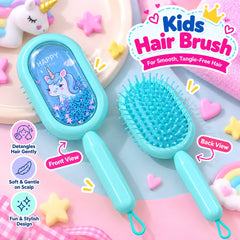Kids Glitter Hair Brush (Blue)