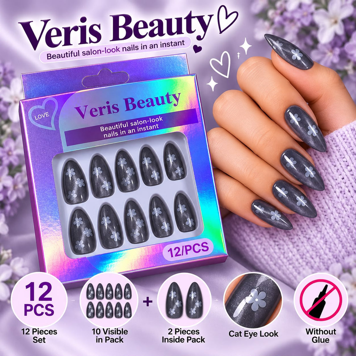 Flower Nails-01 (Gray)