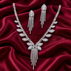 Premium Zircon Necklace-25 (Silver)