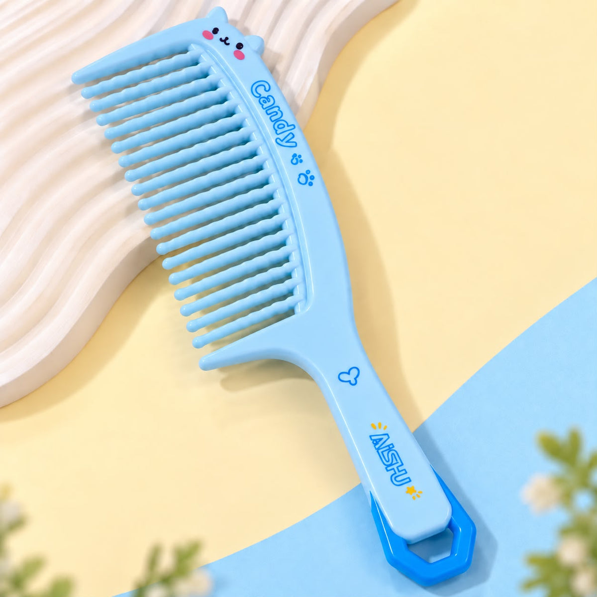 Wide Tooth Hair comb (Blue)