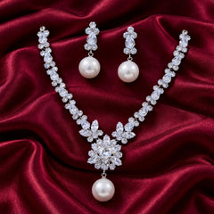 Premium Zircon Necklace-28 (Silver)