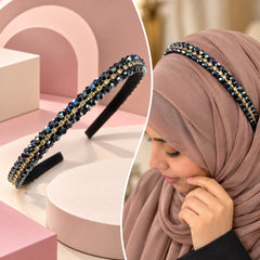 Crystal Beaded Headband (AB Black)
