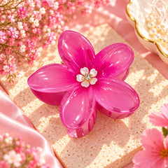 Floral Hair Claw Clip (Pink)