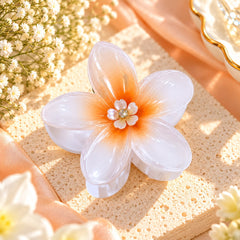 Floral Hair Claw Clip (Orange)