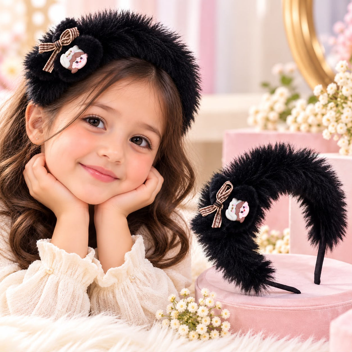 Furry Kids Hairband (Black)