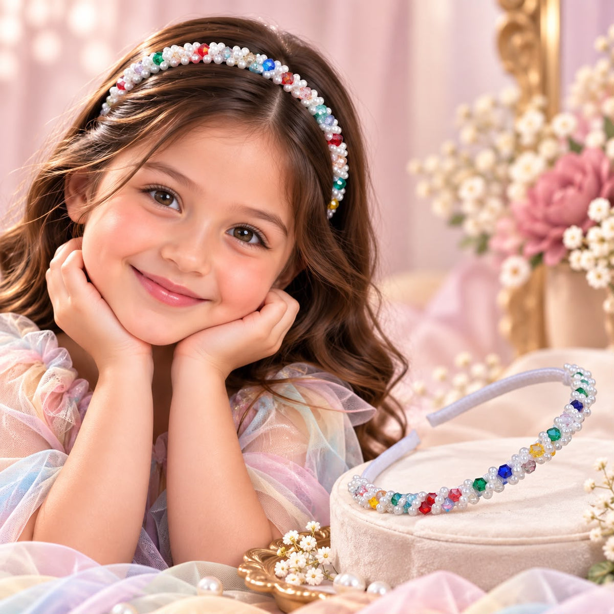 Pearl Beaded Kids Hairband (Multi)