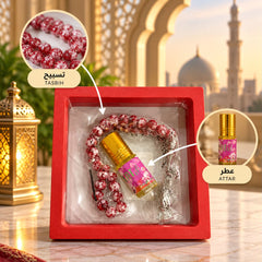 Tasbih with Attar Set (Red)