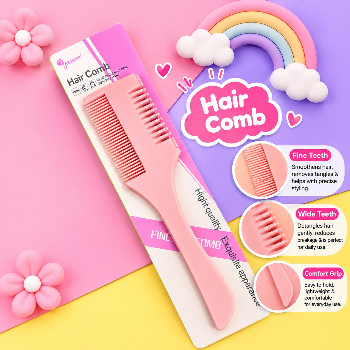 Hair Trimming Comb (Pink)
