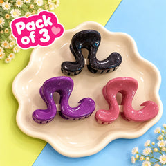Minimalist Claw Clip-05 (Pack of 3 Bold Colors)