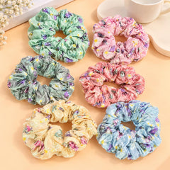 Floral Silk Scrunchie-01 (Gray)