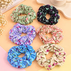 Floral Silk Scrunchie-02 (Purple)