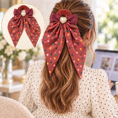 Bow Furry Ponytail-06 (Maroon)