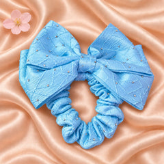 Mukesh Bow Scrunchie-01 (Blue)