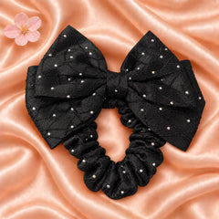 Mukesh Bow Scrunchie-01 (Black)